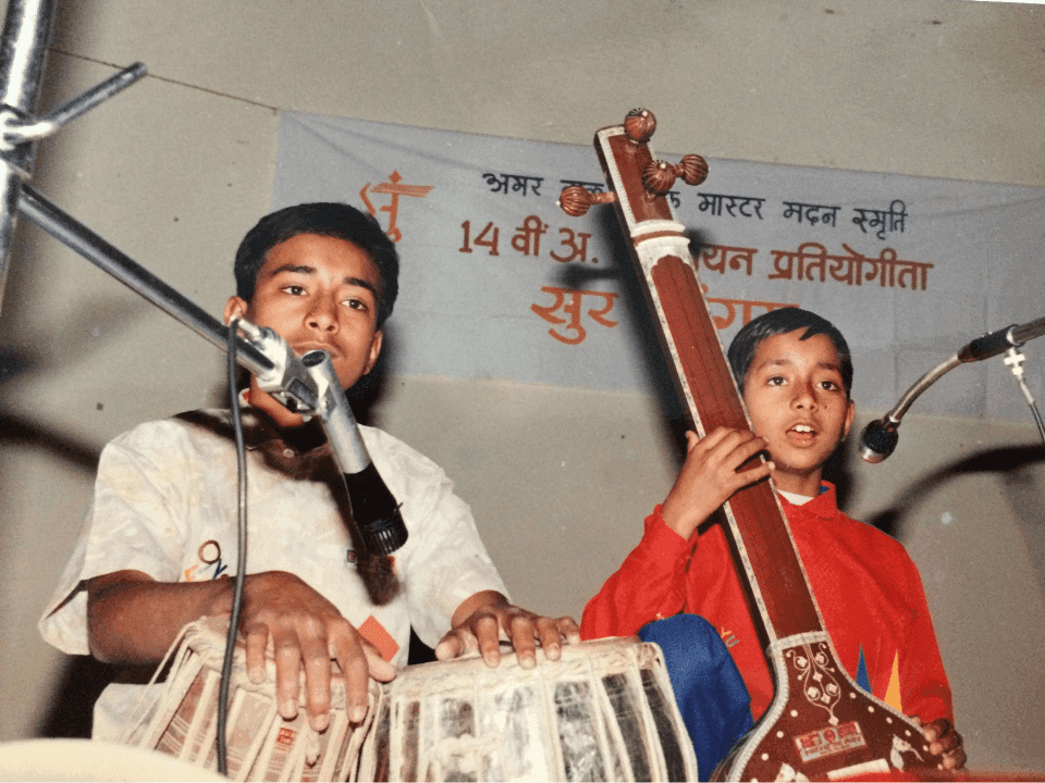 Adarsh with Guruji